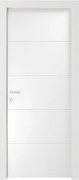 Porta a righe a battente reversibile bianco Laccato 80x210 cm