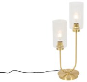 Lampada da tavolo Art Déco oro con vetro 2 luci - Laura