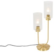 Lampada da tavolo Art Déco oro con vetro a 2 luci - Laura