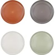 Set 4 piatti piani colorati 25 cm plastica Mikasa