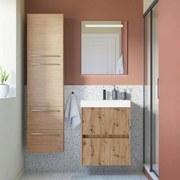 Mobile sottolavabo e lavabo Portofino rovere oro in mdf L 60 x H 51 x P 40 cm 1 vasca 2 cassetti