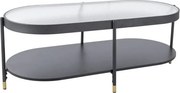 Tavolino da caffè Laguna B in vetro trasparente/nero - L110 cm