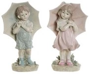 Statua Decorativa DKD Home Decor 28 x 20 x 48,5 cm Azzurro Rosa Bimbo (2 Unità)