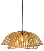 Lampada a sospensione orientale nera con bambù naturale 62 cm - Pua