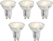 Set di 5 lampadine LED GU10 50 dimmerabili 3,9W 450 lm 3000K Longlife