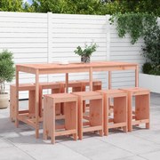 Set da bar da giardino 9 pz in legno massello di douglas