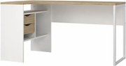 Scrivania Angolare Con Cassetti 145x81x77h Function Plus Bianco E Quercia