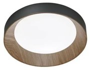 Plafoniera led arka nera/legno 23w 3300lm cct 3000-4000-6500k 40x40...