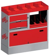 Armadietto da officina USAG Composizione per allestimento furgone in acciaio  2 cassetti 2 ripiani, L 99 x P 37.5 x H 101.4 cm