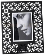 Portafoto di design ikat grande nero in ferro e polimetilmetacrilat...