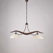 Lampadario in ferro laccato nero con decorazione effetto ruggine e ...