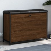 Panca portascarpe cassetto ribaltabile rovere marrone 82x32x56