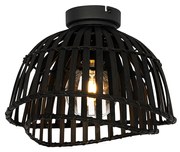 Lampada da soffitto orientale bambù nero 30 cm - Pua