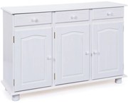 Credenza 3 ante 3 cassetti in pino massello bianco