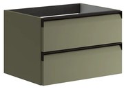 Mobile da bagno sospeso sotto lavabo L 59.5 x H 40 x P 45.5 cm verde salvia laccato opaco, 2 cassetti VISOBATH Fusion