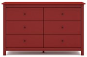 Cassettiera bassa rossa in pino 130x80 cm Misti - Marckeric