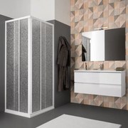 Box doccia angolare con porta scorrevole, acrilico smerigliato 1.4 mm, L 78 cm x L 78 cm, H 185 cm, bianco Opale