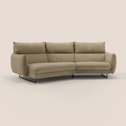Monamour divano moderno angolare con opzione relax elettrico in microfibra smacchiabile impermeabile T11 beige