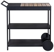 Tavolo da portata su rotelle con piano in acacia 40x80 cm Miro - Wenko