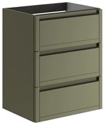 Mobile da bagno sotto lavabo TRATTO verde salvia opaco L 59.5 x H 78 x P 45.5 cm 3 cassetti, lavabo non incluso