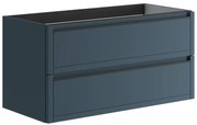 Mobile da bagno sotto lavabo TRATTO blu opaco L 99.5 x H 50 x P 45.5 cm 3 cassetti, lavabo non incluso