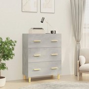 Credenza grigio cemento 70x34x90 cm in legno multistrato