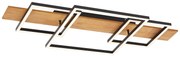 Plafoniera di design nera quadrata con LED dimmerabile a 3 livelli - Nimue