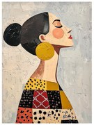 Quadro con elementi dipinti a mano 70x100 cm Mae – Styler