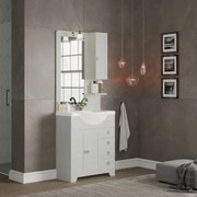 Pensile bagno Romantica decape bianco in mdf, 1 anta apertura da destra P 17 x L 20 x H 97 cm