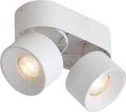 Faretto da superficie moderno bianco GU10 50mm 2 luci orientabile - Echo