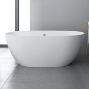 Vasca a isola ovale Lea bianco lucido L 74 x H 60 x P 160 cm