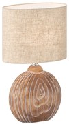 Lampada da tavolo marrone/beige in ceramica con paralume in tessuto (altezza 39 cm) Tobse – Fischer &amp; Honsel