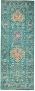 Samarkand Tappeto 80x200 Verde (Pakistan) Annodato A Mano