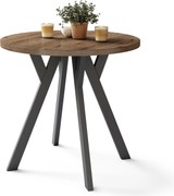 ALMO 80 Noce Elegante/gambe nere - TAVOLO ROTONDO CON GAMBE A Y LOFT/INDUSTRIALE PER CUCINA SOGGIORNO O SALA DA PRANZO