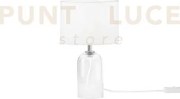 Lume london bianco in vetro e paralume in tessuto 1 luce attacco e1...