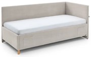 Letto da bambini con sponde beige imbottito con contenitore con rete inclusa 90x200 cm Cool – Meise Möbel