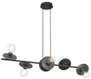 Lampadario a sospensione con filo TOKEN 6xE27/15W/230V nero