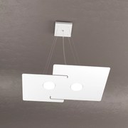 Sospensione Moderna Echo Metallo Bianco 2 Luci Gx53