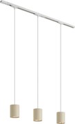 Sistema di illuminazione a binario moderno con 3 luci a sospensione bianco con beige monofase - Iconic Holt