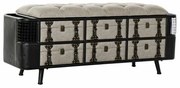 Panca DKD Home Decor   120 x 40 x 50 cm Nero Beige Metallo Poliuretano