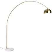 Lampada da terra ad arco in ottone con base in marmo bianco regolabile - XXL