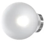 Applique cromo 1 luce vetro bianco fog 1184cr-a-bf