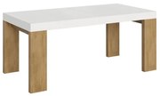 Tavolo allungabile 90x180/284 cm Roxell Mix piano Bianco Frassino - gambe Quercia Natura