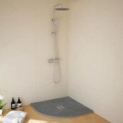 Piatto doccia SANYCCES in resina STRATO Fosil Grey antracite L 90 x L 90 cm