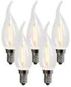 Set di 5 lampadine a filamento LED E14 BXS35 1W 100LM 2200K