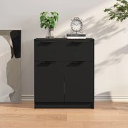 Credenza nera 60x30x70 cm in legno multistrato