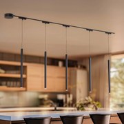 Lindby Sistema a binario 48V Lumaro, pendente, a 5 luci, nero, dimmerabile