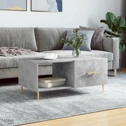 Tavolino da salotto grigio cemento 90x50x40cm legno multistrato