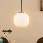 Lindby Jurian lampada a sospensione a 1 luce, nichel/opale