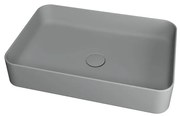 Lavabo da appoggio Smash OLYMPIA CERAMICA rettangolare in ceramica L 60 x H 14 x P 20 cm grigio opaco piletta non inclusa